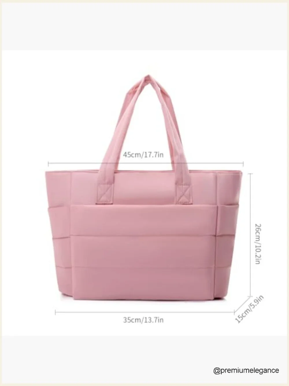 Lightweight Puffer Tote Bag with Compartments, Quilted Shoulder Handbag for